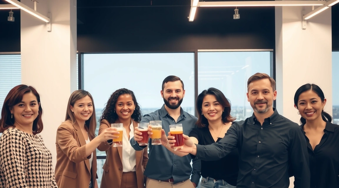 Echipa marketray celebrând o recunoaștere a industriei