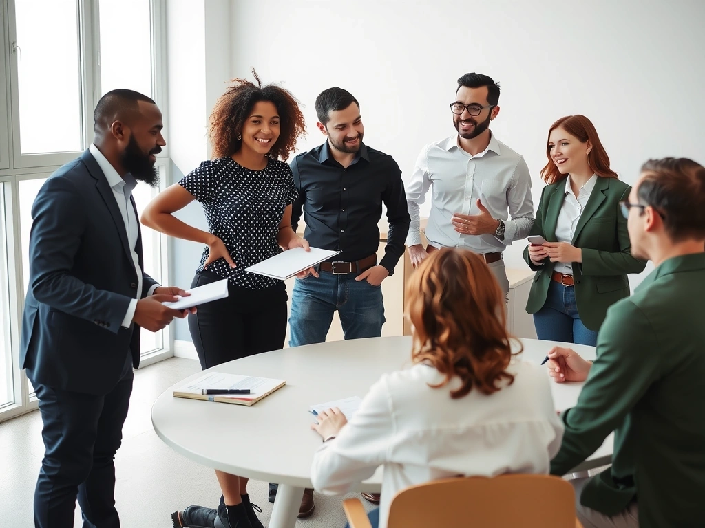 Echipa marketray discutând filozofia de lucru cu un client