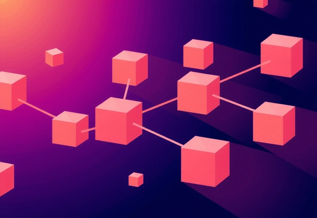 Ilustrație a unui lanț de blocuri, simbolizând securitatea datelor și partajarea controlată