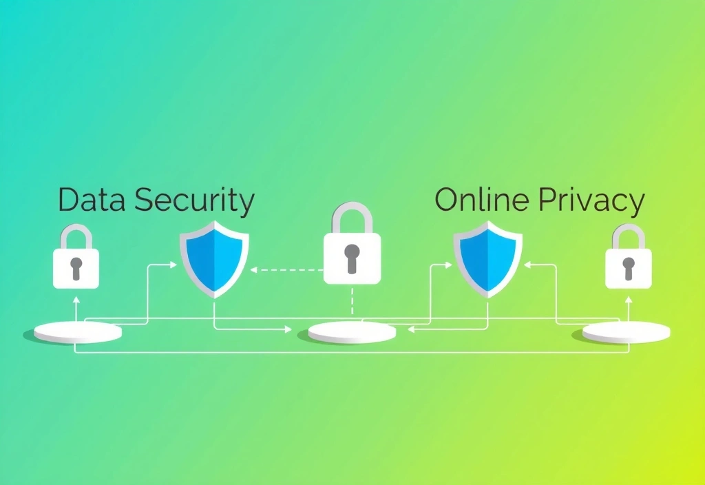 Imagine abstractă reprezentând securitatea datelor și confidențialitatea online