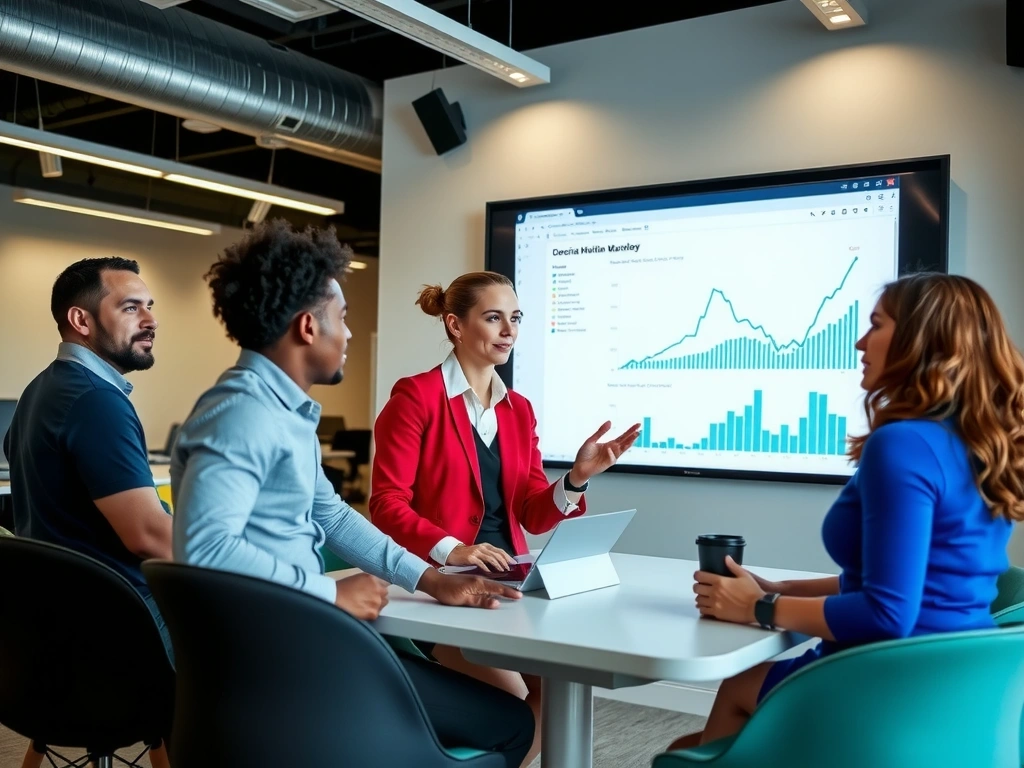 Echipă marketray în discuție strategică