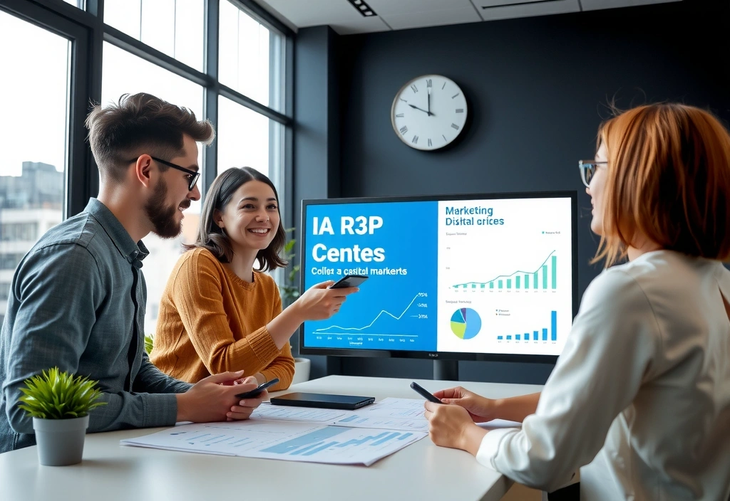 Echipa de specialiști discutând o strategie digitală